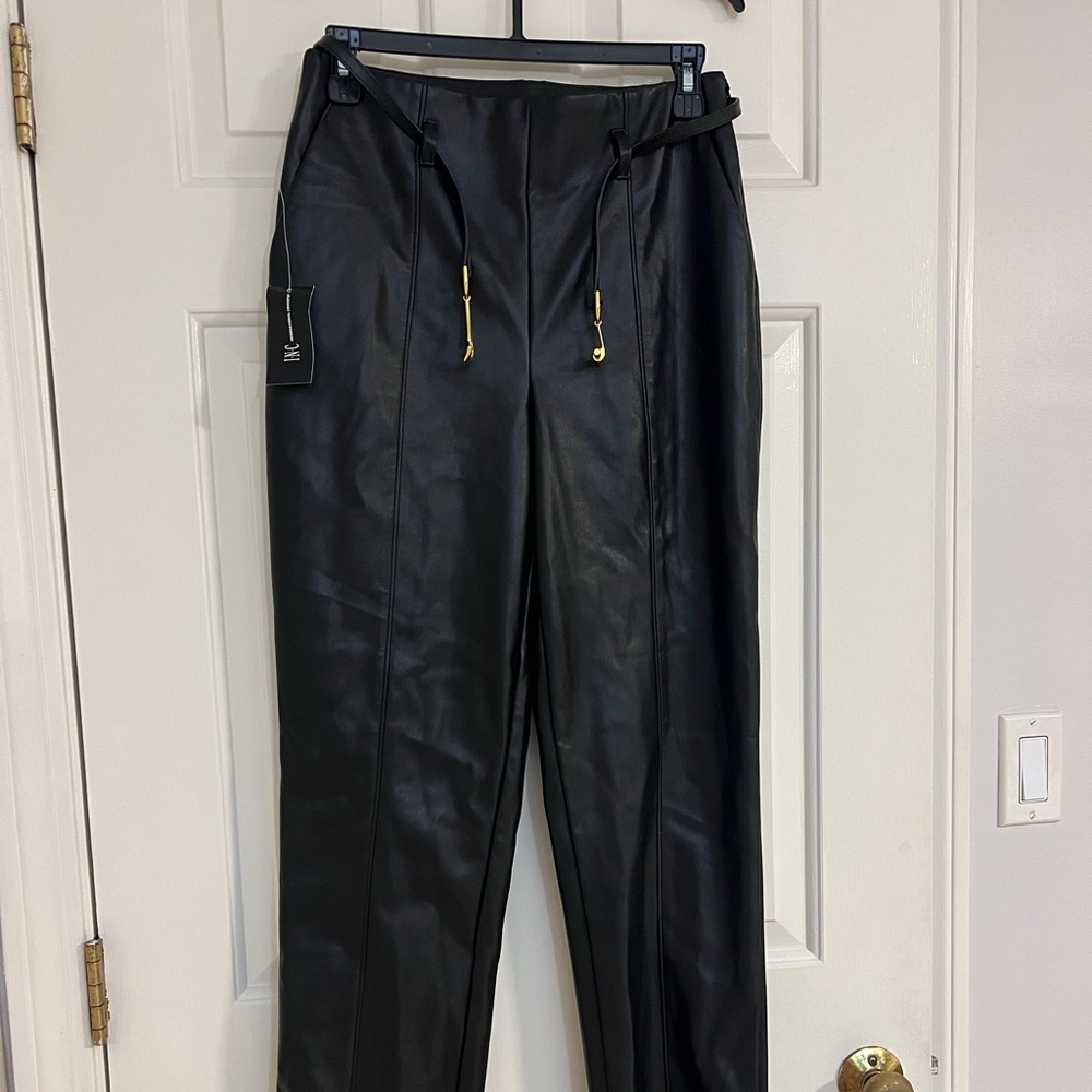 Black Faux Leather Pants